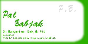 pal babjak business card