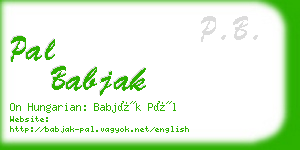 pal babjak business card